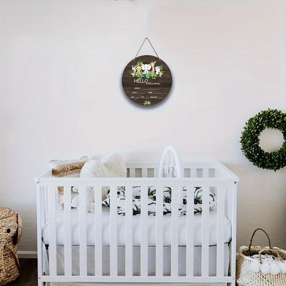 Round Minimalist Wooden Hanging Ornament Wall Door Decor For Lounge Pub Shop Home Holiday Decorative Gift
