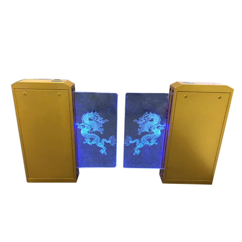 Glass Sliding Barrier Advertising Screen Pedestrian Access Exit Control Entrance Turnstile Gate Face Recognition Controlled