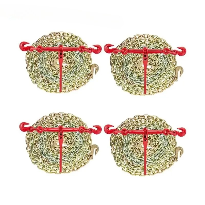 

Chain and Binder Kit Ratchet Load Binder 3/8Inch-1/2Inch Adjustable Range with 10Ft Chains Hauling Heavy Duty Industry