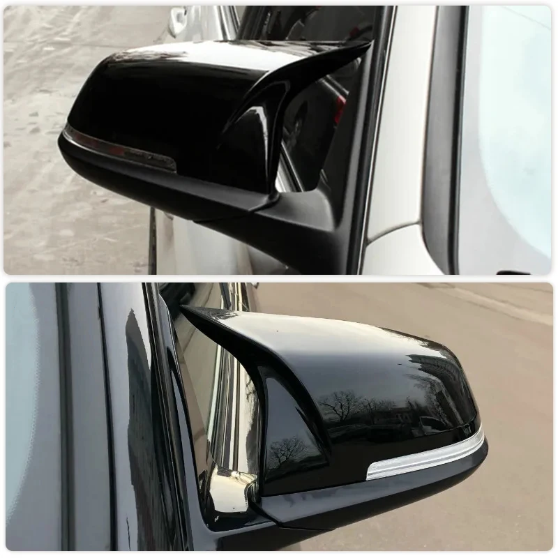 Car Rearview Mirror Covers Caps for BMW 1 2 3 4 Series F22 F32 F36 F34 GT X1 F20 F30 2013-2018 ABS Gloss Black Mirror Caps Shell