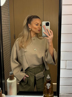 Fashion Women's Double-Breasted Jacket Wide-Sleeved Long Sleeve O-Neck Women Jackets 2025 Spring Summer Lady Street Outwear