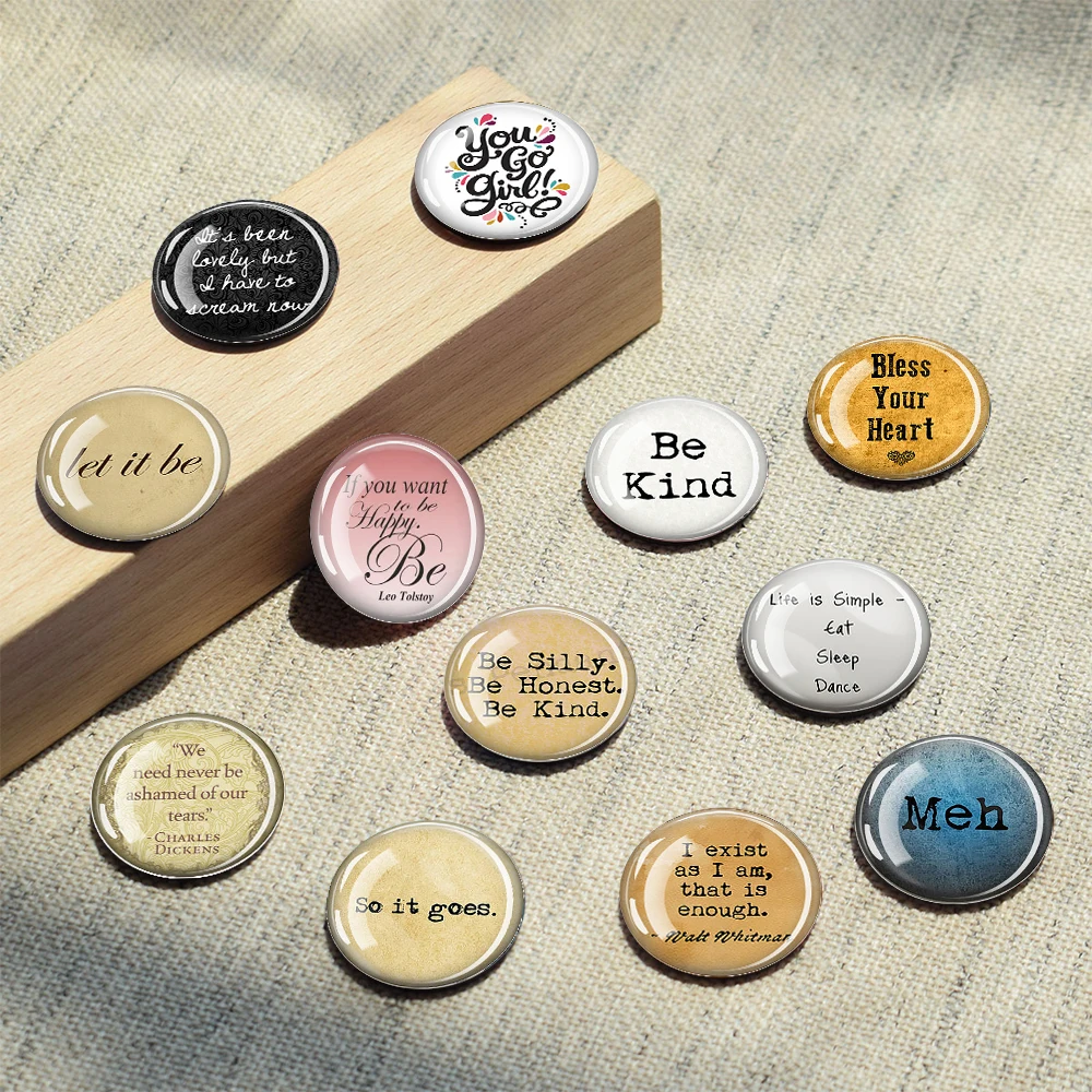 1PC Fridge Magnet with Let It Be Inspirational Quote Decorative Home Kitchen Accessory Gift for Office or Refrigerator
