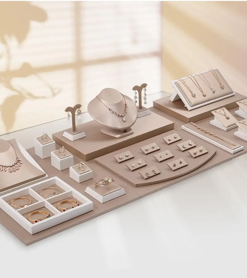 Set Display Case Window Counter Plate Display Jewelry Rack Champagne Jewelry Tray Commercial Display Props Showcase Exhibition