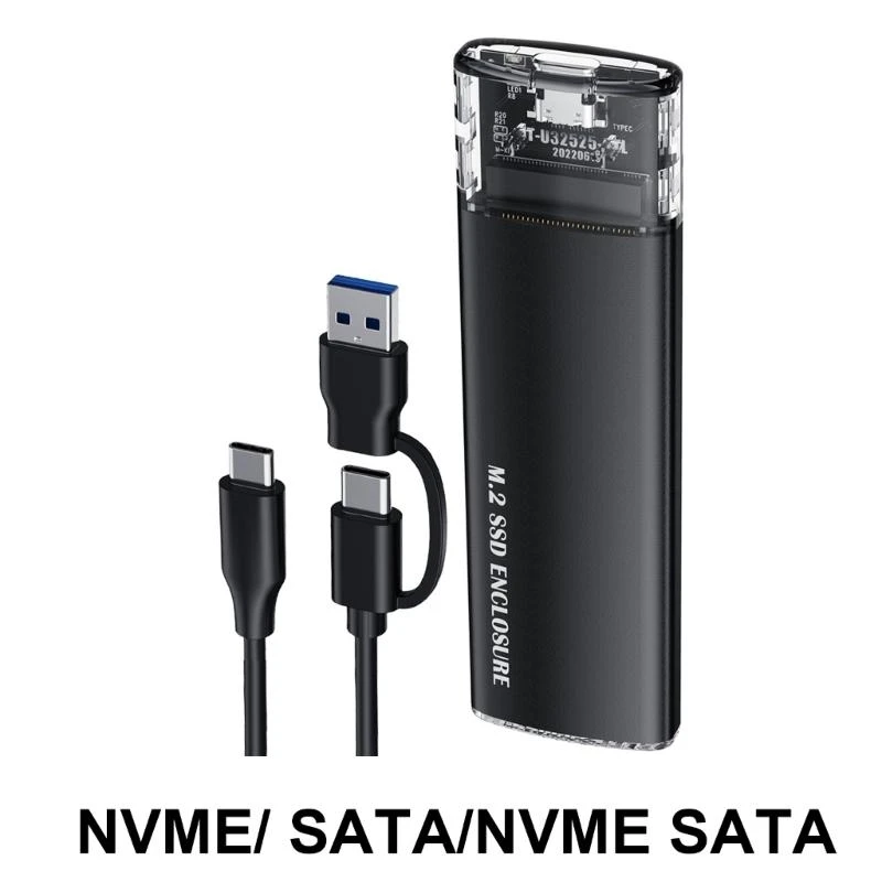 

Pocket Sized M.2 Drive Holder Case Support Quick File Transfer Supports Both Double Protocols Optional Solid Disks Cover
