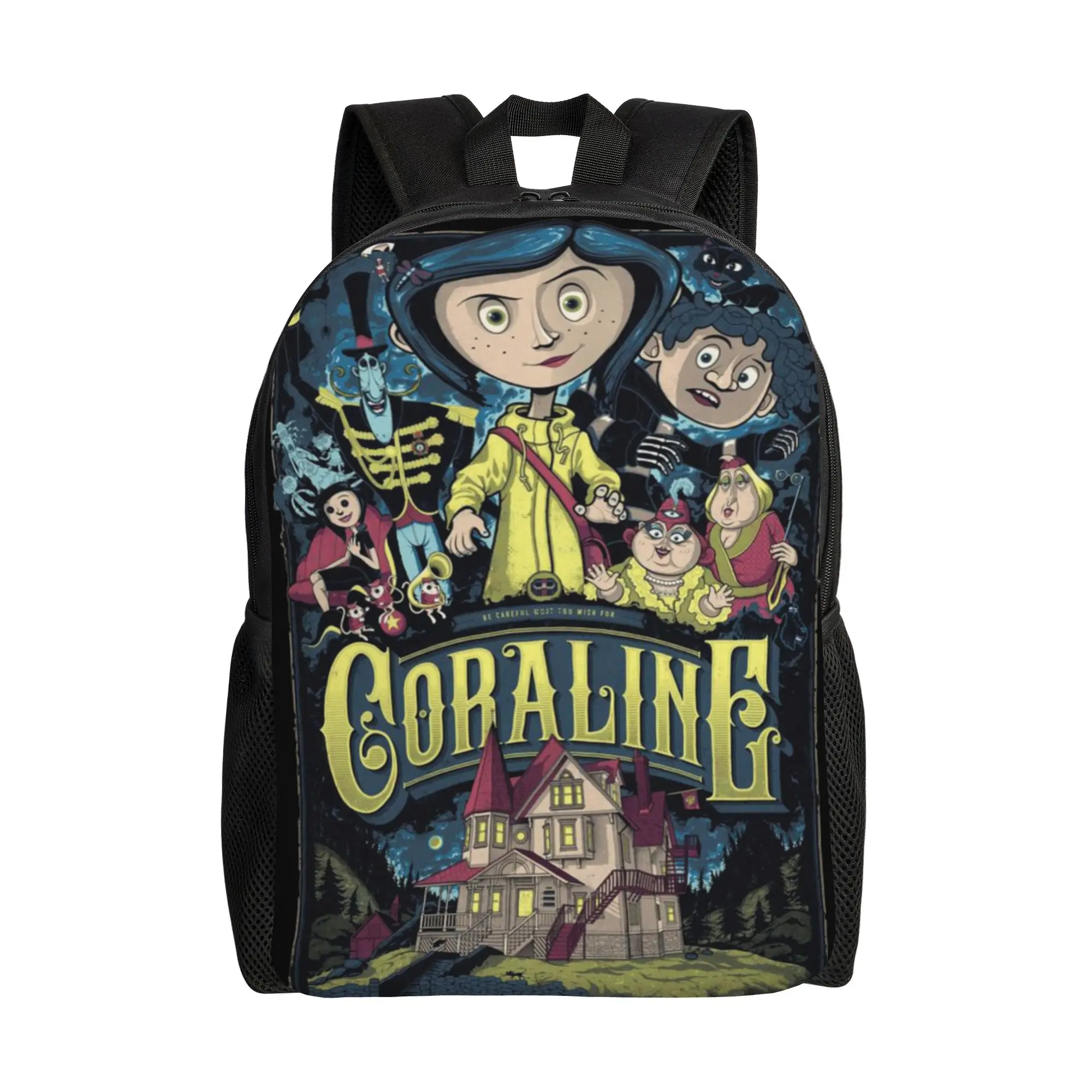 

Coraline Cool Backpack Sports High School Work Movie Daypack for Men Women College Canvas Bags