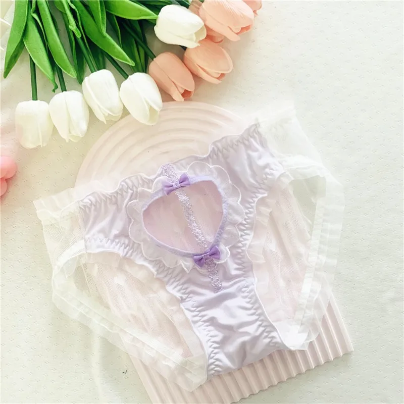 Cute Lovely Sweety Sexy Lace Hollow Women's Panties Lolita Princess Style Stretch Breathable Underwear Transparent Temptation - Image 2