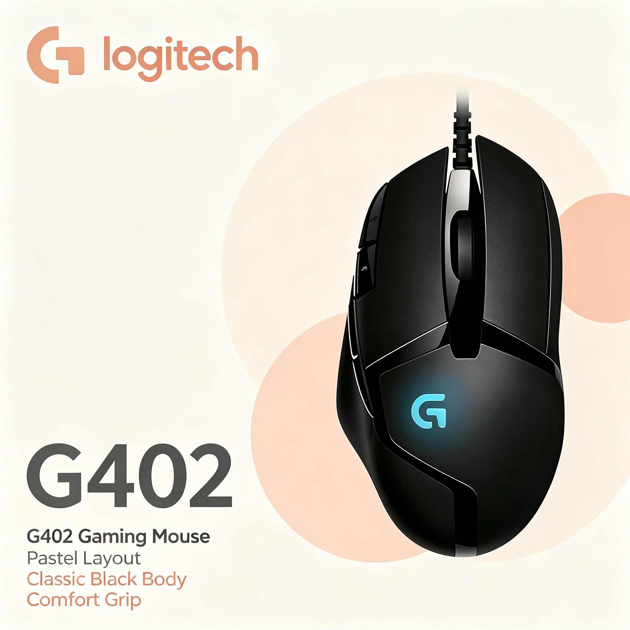 Original Logitech G402 Gaming Mouse Wired Hyperion Fury 4000DPI Optical Sensor Right Hand Game Mice For Gamer