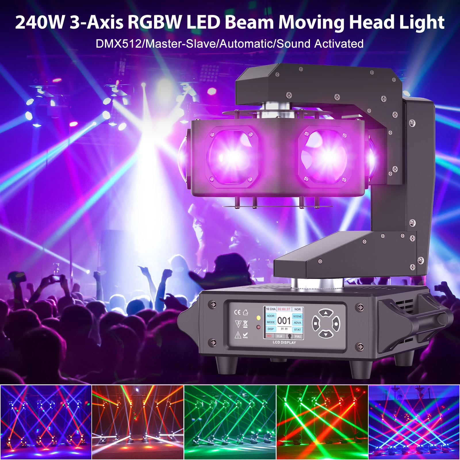 Amazon.com: SHEHDS Moving Head Light Wash LED 12x12W RGBW 4in1 DJ Lights Lighting Professional 9/16 Channels DMX512 Sound Activated Strobe Effect Stage Lights for Christmas Events Night Clubs Disco KTV Bar : MOVING HEAD BEAM LIGHT 12X12W RGBW DMXステージパーティー用ディスコイベントやコンサート(US