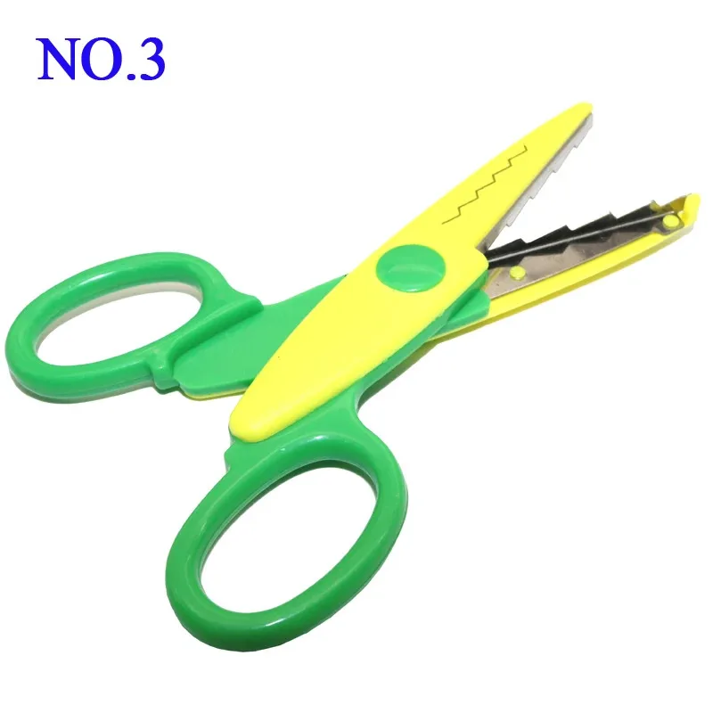 قطعة واحدة من مقص الدانتيل DIY للأطفال (تصميم أمان) - 6 أنماط كرتونية، مثالية لقطع ورق الألبوم والبطاقات والصور (كرا مصنوعة يدويًا) #5