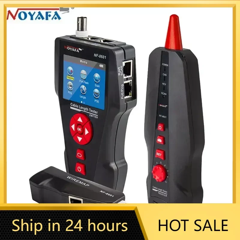 NOYAFA NF-8601 Network Cable Tester Wire Check Design POE PING LCD Cable Length Test Tracker Breakpoint Tester For RJ11 RJ45 BNC