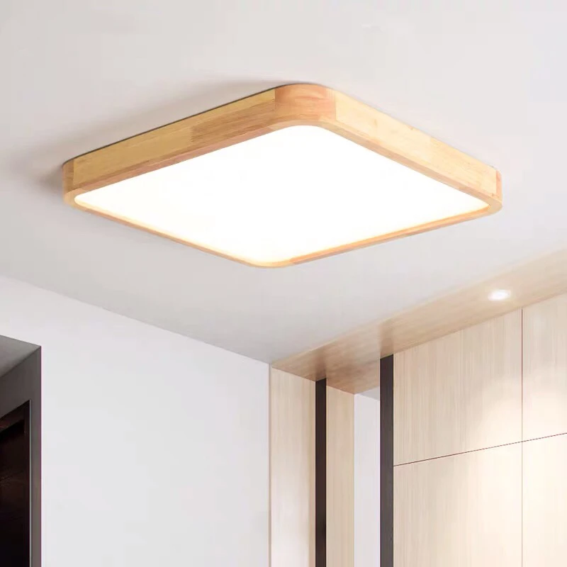 Led Chandelier for Living Room Bedroom Light Foyer Kitchen Fixtures Lights Round Square Wooden Chandeliers Lamp Ceiling