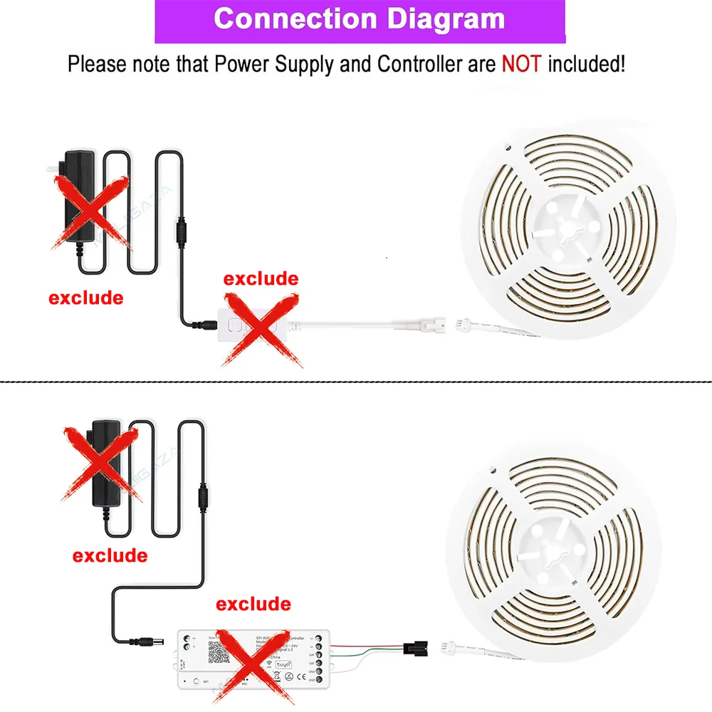 IP68 Waterproof RGB Addressable LED Strip Light 12V 24V WS2811 RGB IC COB Light Strip High Flexible LED Tape Light For Outdoor