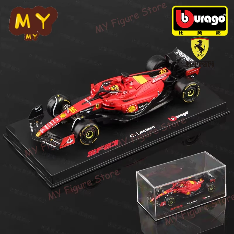 Bburago 1:43 Ferrari SF-23 Monza Livery SF23 Las Vegas 16# Formula One With Hardcover F1 Alloy Car Collection Kid Toy Gift