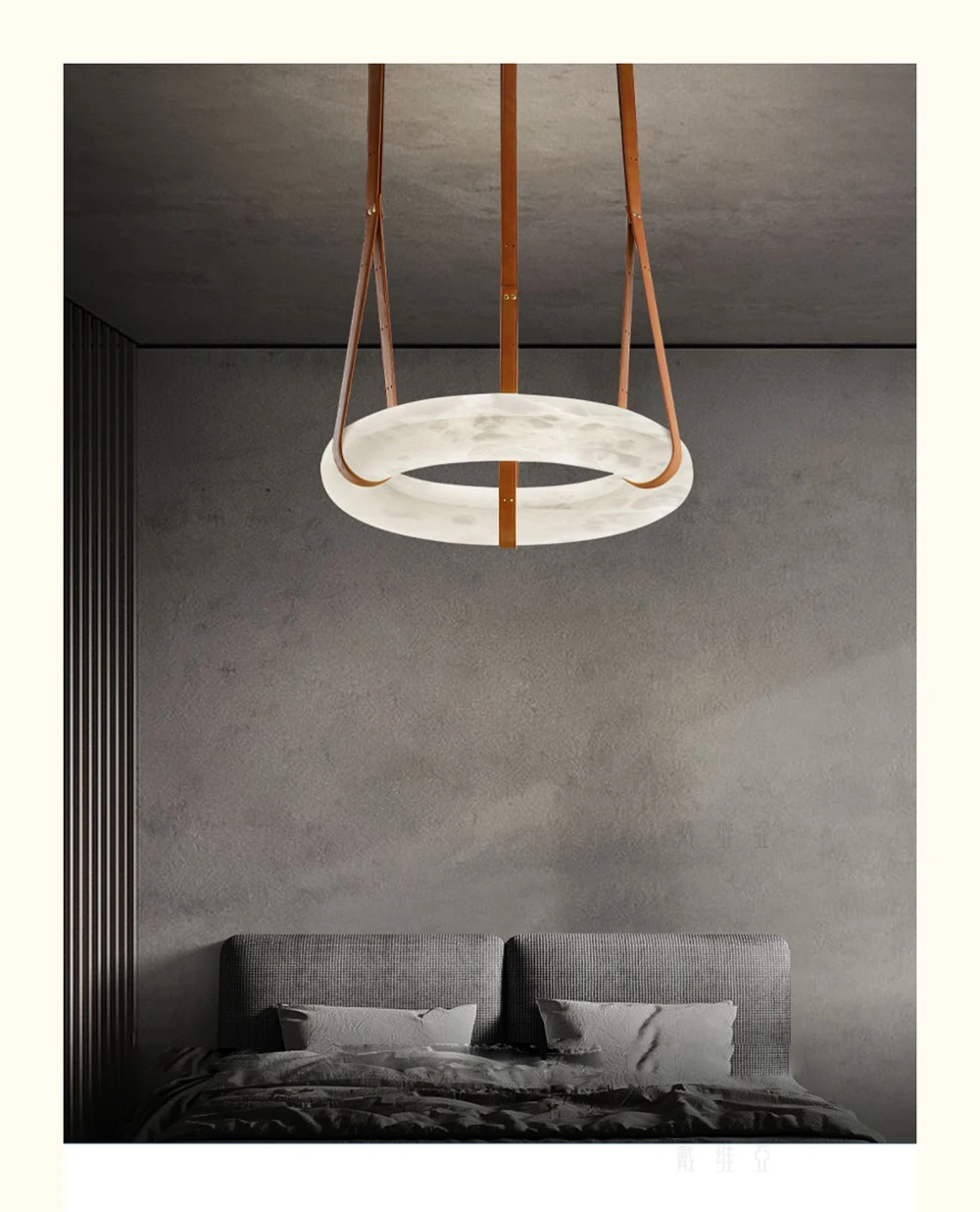 Marble Ring Brown Dark Leather Pendant Lights