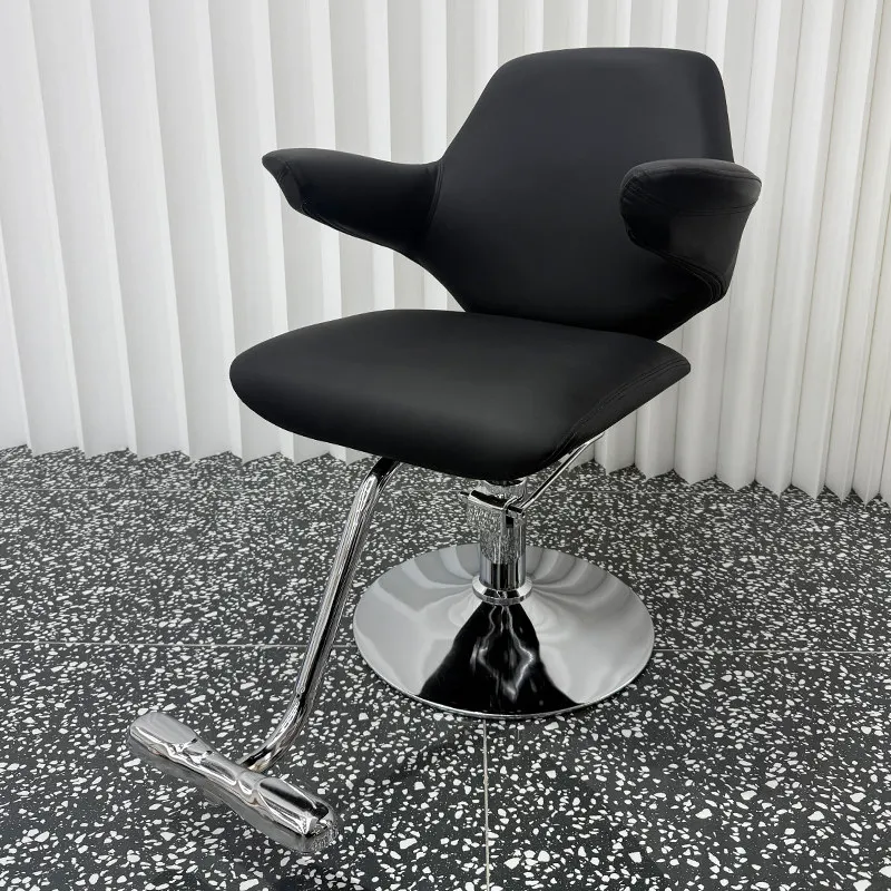 Fauteuil de Barbier Rotatif Spécialisé, Esthétique Simple et Moderne, Petit Fauteuil de Barbier, Chaise Coiffeuse Nordique à Pieds Métalliques, Mobilier de Salon