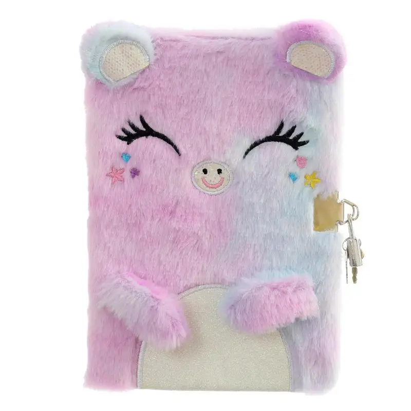 Lock Journal Lovely Cat Plush Lock Diary With Key A5 Lock Diary Protected Notebook Planner Organizer For Girls Women Gifts