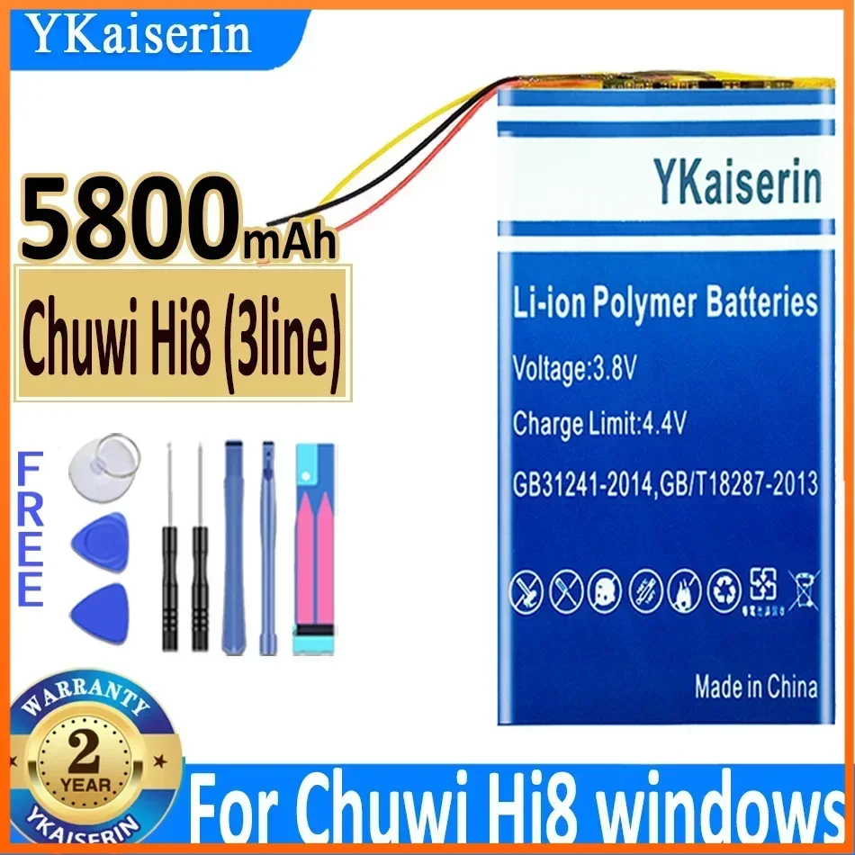 5800mah Ykaiserin Battery for 8 Inch 9 Inch Tablet for Chuwi Hi8 / Hi8 Pro Hi8pro Xv8 Dvd Dvr 326315 Portable Batteries Warranty