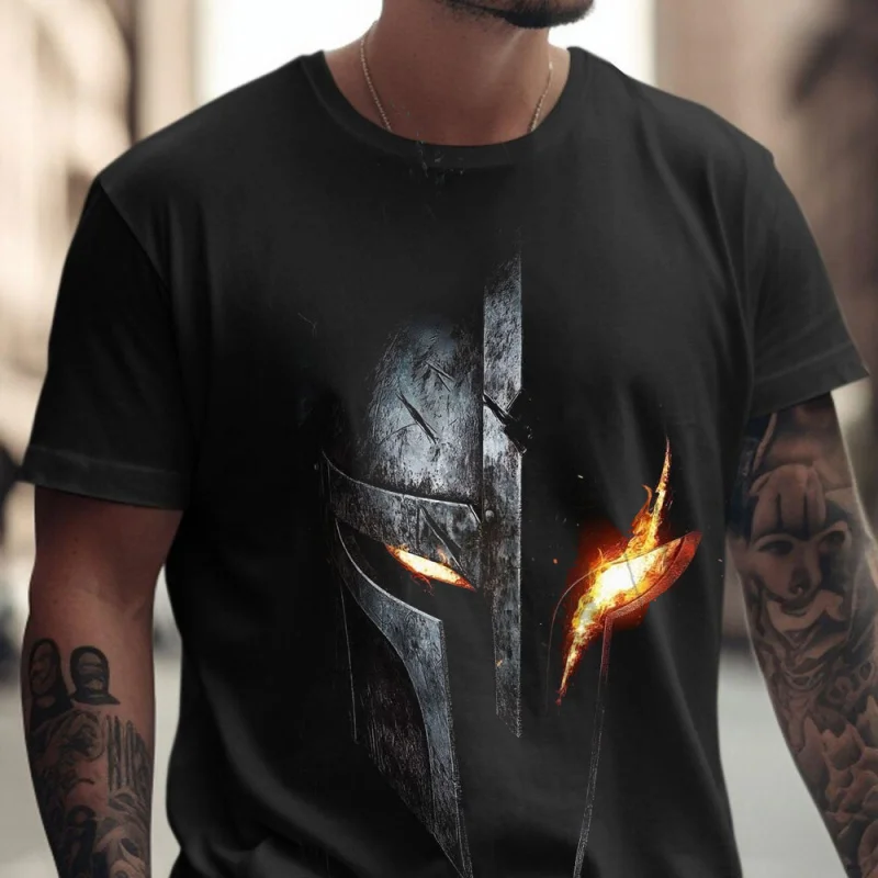 

0202 Spartan warrior helmet Ancient greece Gift T Shirt This is sparta Norse mythology Graphic Tee All size Tops S-6XL