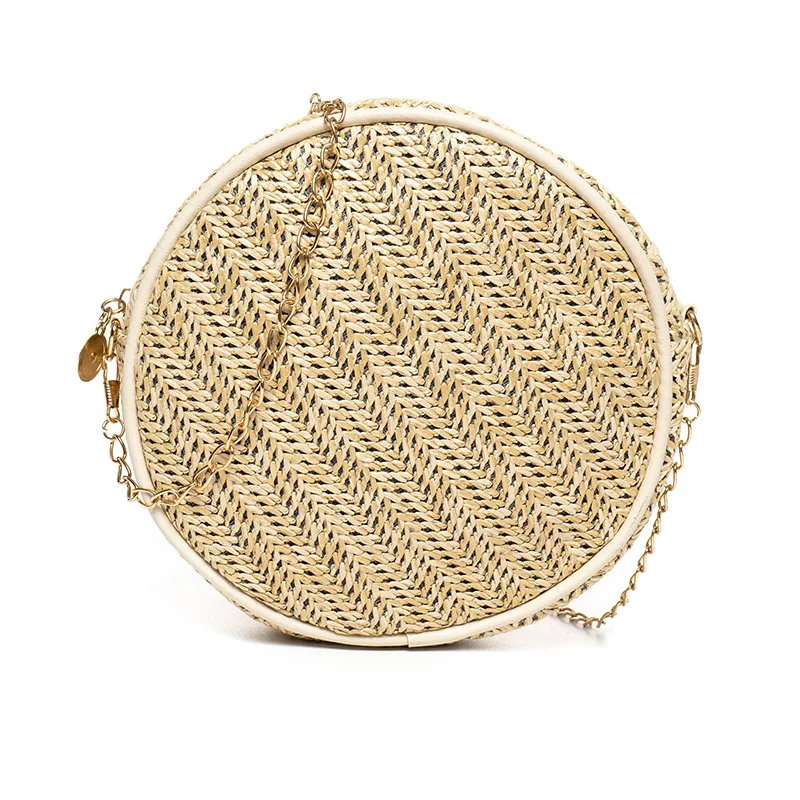 

Molizhi Round Straw Bag Women's Summer Handwoven Beach Circle Handbag New Fashion Crossbody Bag