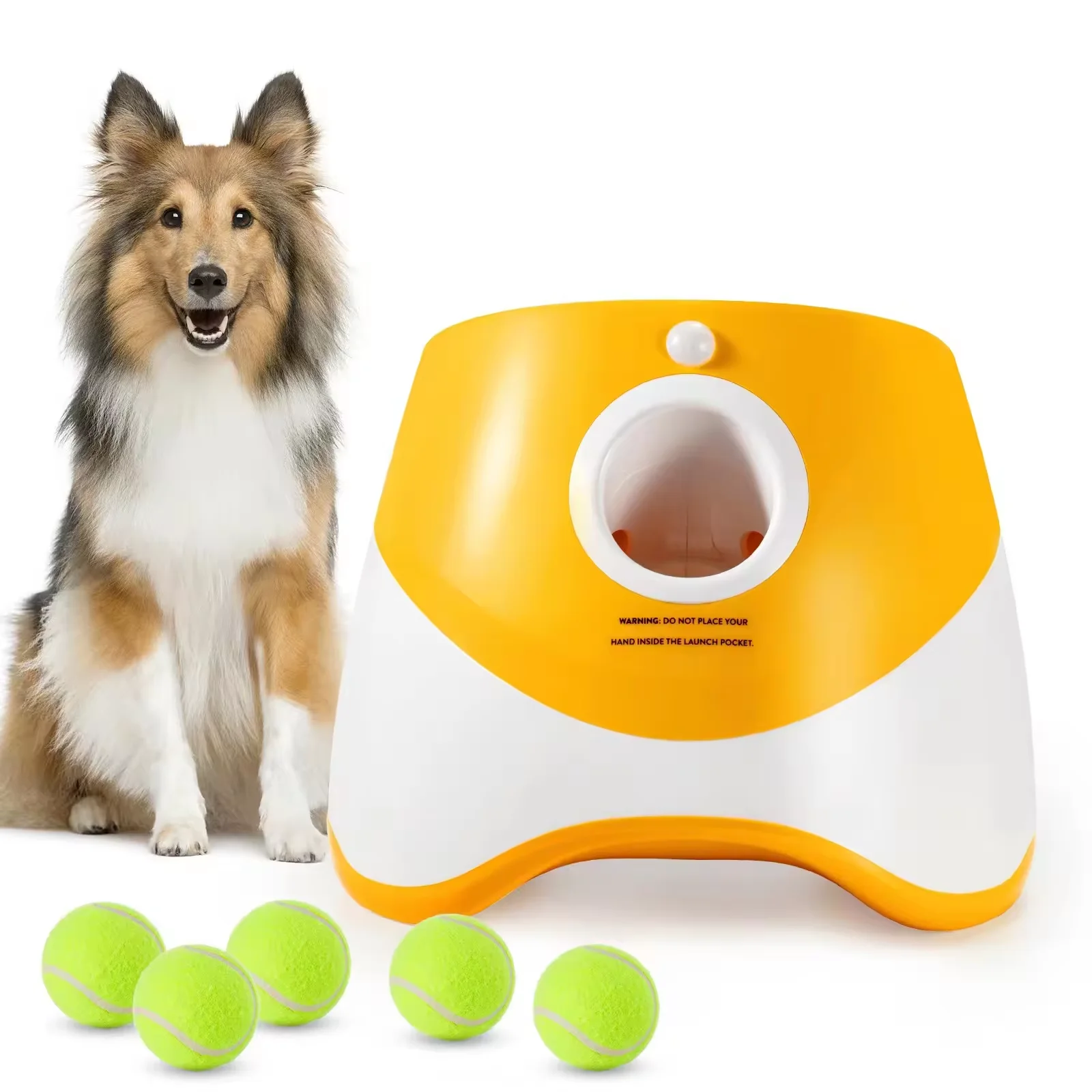 

Sport Dog Ball Launcher Eco-Friendly Plastic Plug & Battery Powered Pet Safe Automatic Dog Ball Thrower