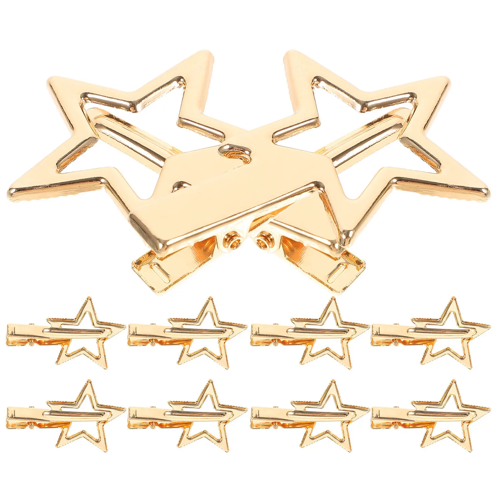 

10 Pcs Cute Hair Accessories Festival Clips Metal Small Decorative Hairpin Star