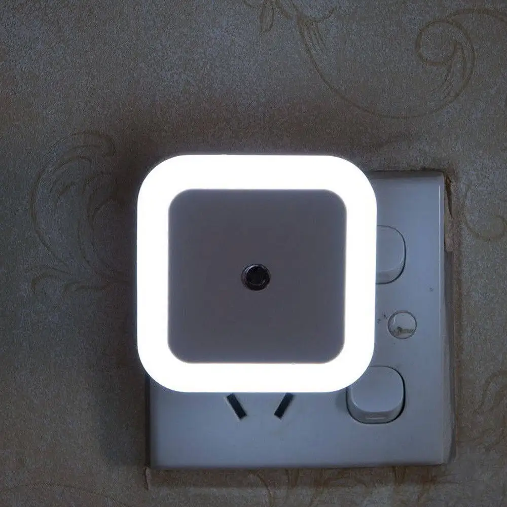 

2Pcs Smart Light-Activated LED Night Lamp Plug-in Sensor Light for Baby Room Bathroom Bedroom Hallway Stairs White
