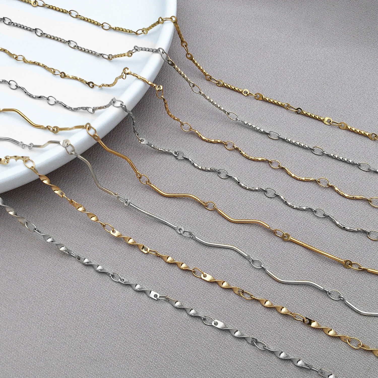 

1-метровая цепочка из нержавеющей стали с позолотой, витая, оптом, для изготовления ювелирных изделий, материалы для DIY