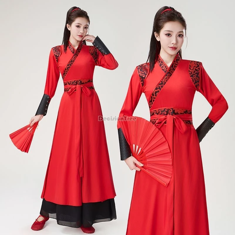 

2025 chinese national dance set classical dance performance costumes chinese ancient style martial artists cross collar costume