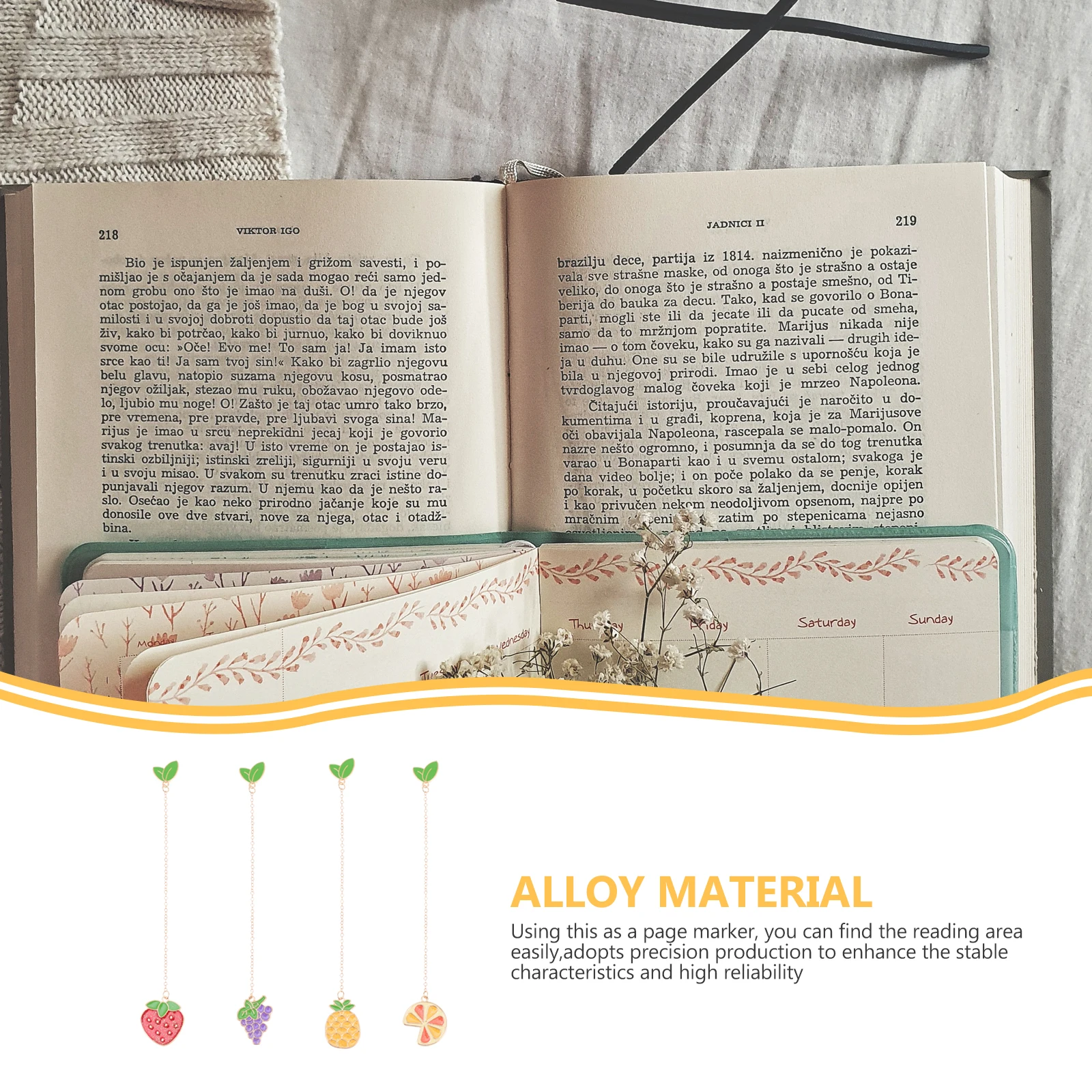 

4pcs Alloy Metal Bookmarks Creative Page Marker For Students School Stationery Eco-Friendly Book Decoration Gift