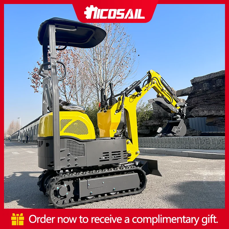 

Compact Garden Mini Excavator OKW08 1100mm Turning Radius for Family Courtyard Digging