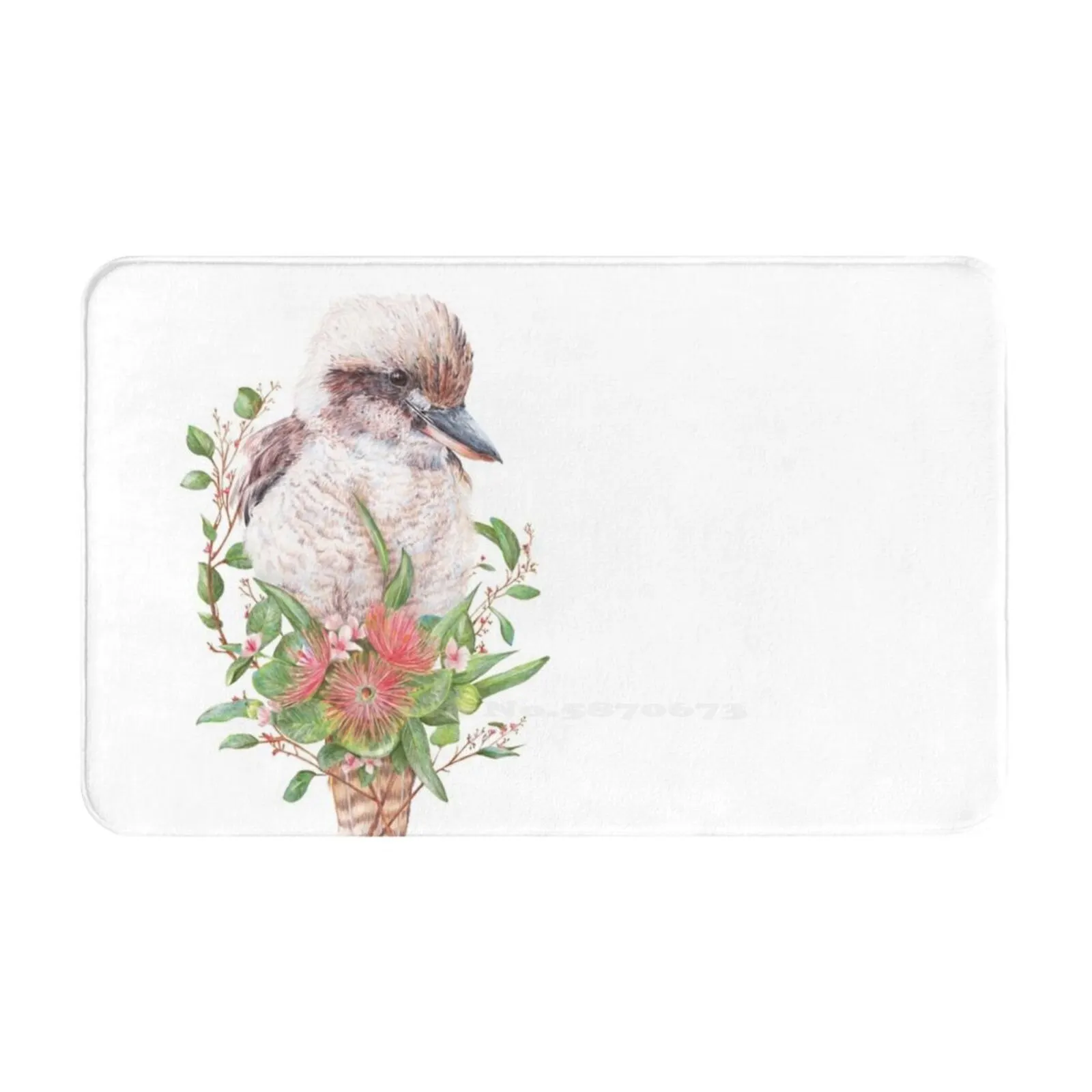 Australian Kookaburra | | Floral Bird Soft Cushion Car Home Carpet Door Mat Kookaburras Australian Bird Birds Laughing