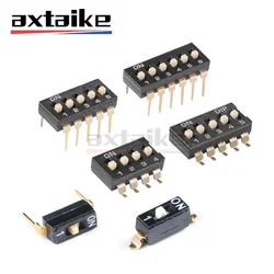 10PCS 2.54mm Switch Toggle Switches Slide Type Switch 1P 2P 3P 4P 5P 6P 8P 10P Bit Black Dial Switches SMD DIP Encoding Switch