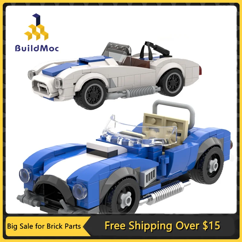 MOC Classic City Speed Racing High-tech AC Cobra Car Building Block Model DIY Bricks Kids Boys DIY Brain Game Toys Best Gifts