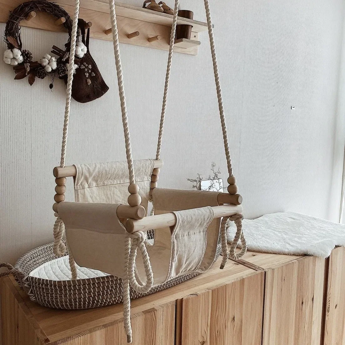 Baby Photography Props Home Indoor Ins Style Swing Baby Small Hanging Basket Swing Cloth Rocking Chair Children Hanging Chair