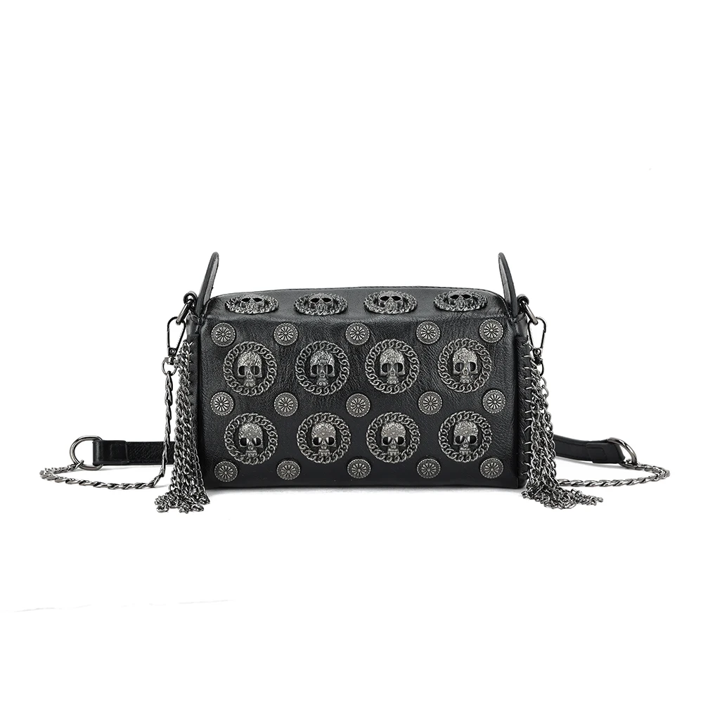 2024 Guangzhou Factory Sale Skull Rivet Tassel Fringe Handbag Chain Bolsa Crossbody Bags