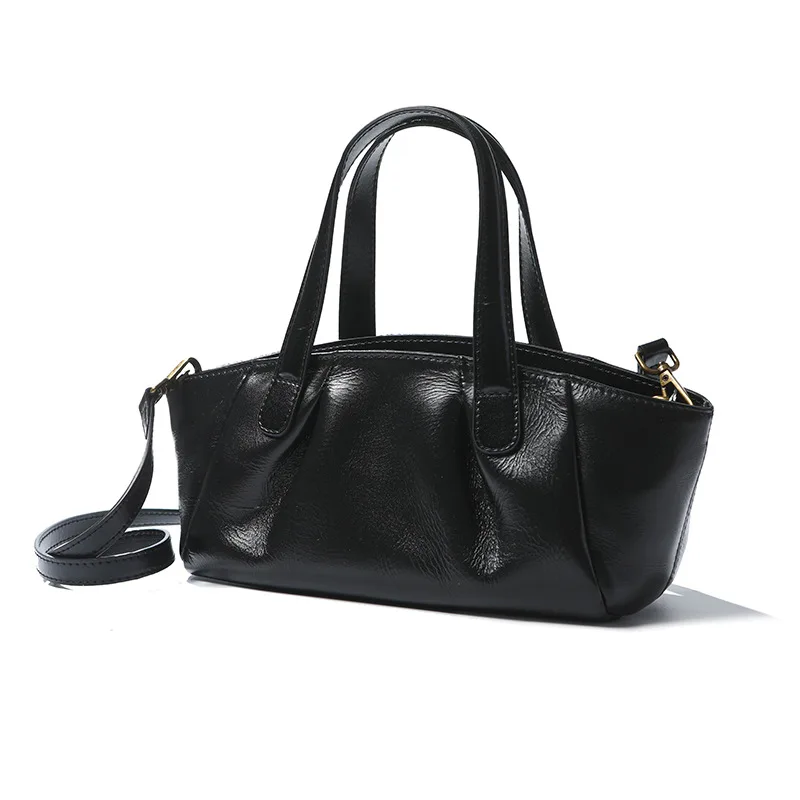 Vintage Woman Genuine Leather Handbag 2025 New Fashion Ladies Tote Bag Real Cowhide Shoulder or Crossbody Bag