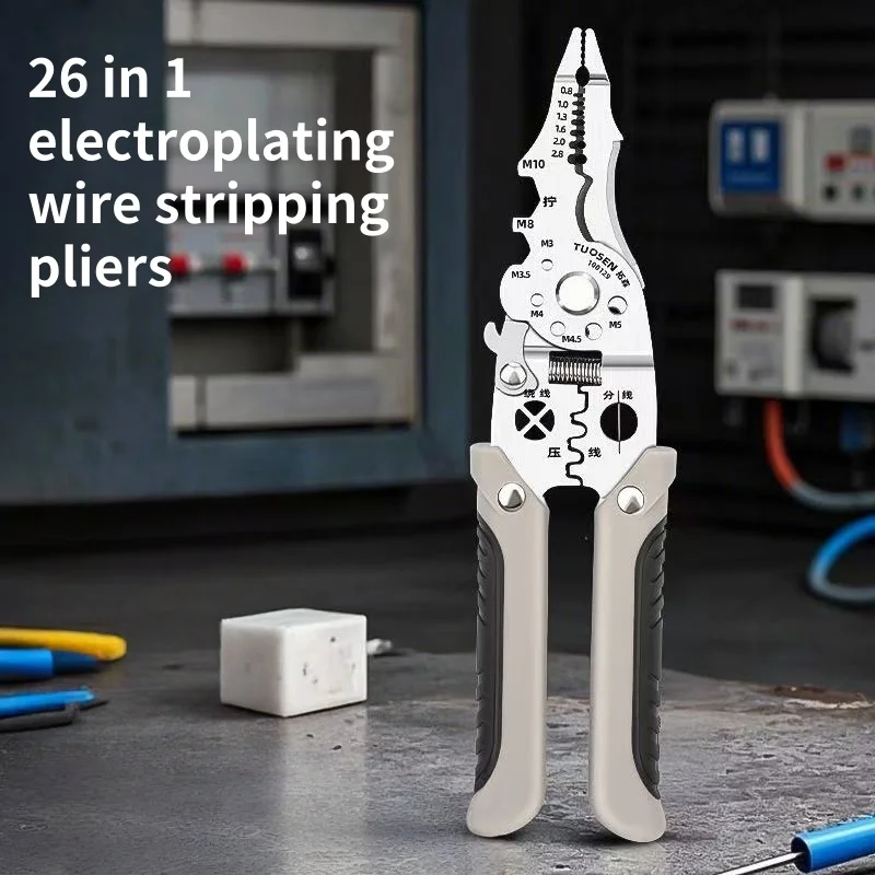 

28 in 1 split wire winding and stripping pliers, stainless steel wire crimping pliers for electricians