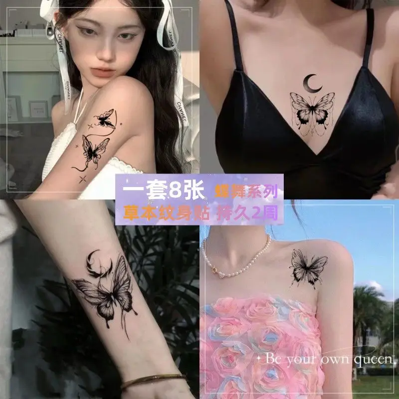 Butterfly Temporary Tattoos Sticker Women Waterproof Fake Tattoo Cartoon Pink Tatoo Festival Cute Tatto Stickers Set Cheap Goods