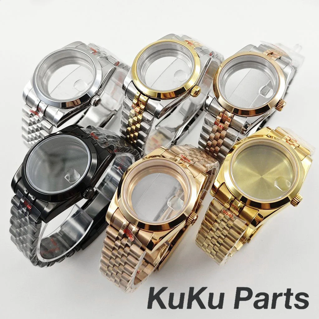 NH35 Saphirglas Uhrengehäuse 36mm/40mm Edelstahl Jubilee Armband NH34 NH35 NH38 NH36 NH38 Uhrwerk 28,5mm Zifferblatt Teil