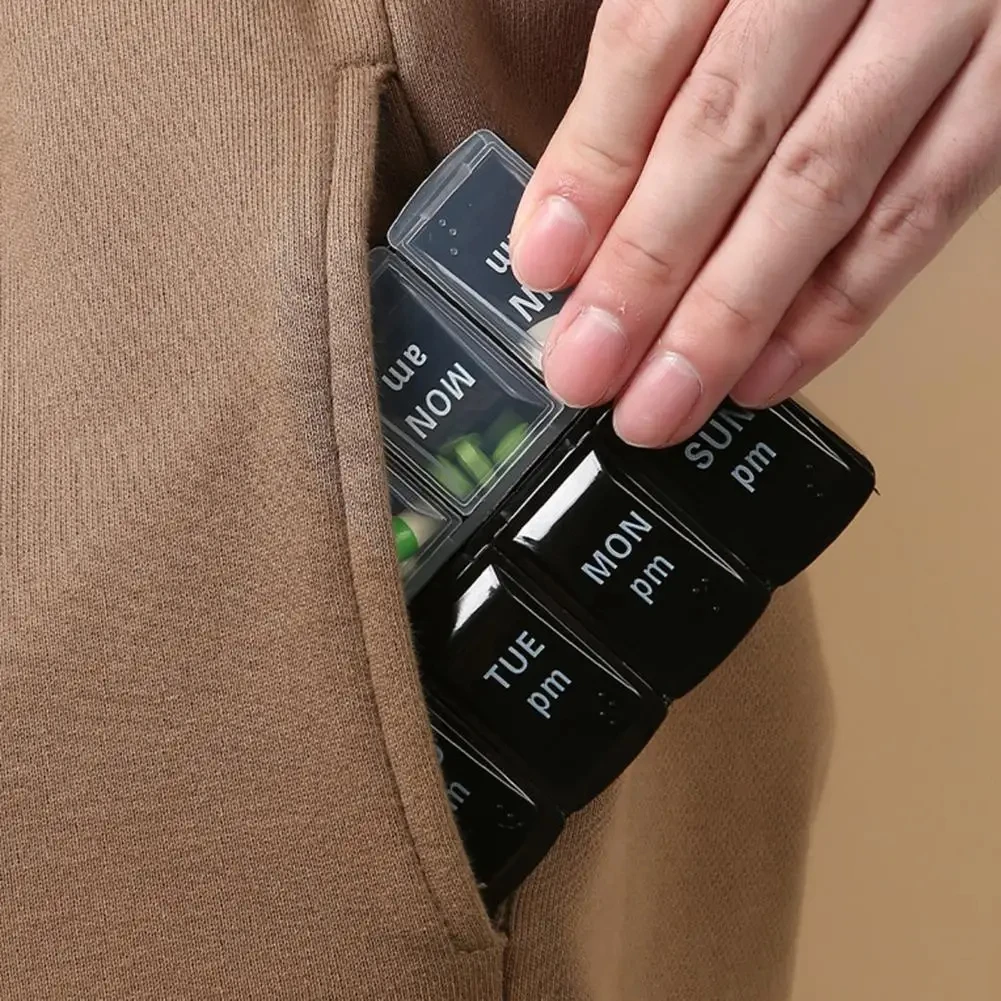 Portable Pill Storage Box 7 Days Medicine Box Weekly Tablet Holder Storage Organizer Container Case Pill Box Splitters