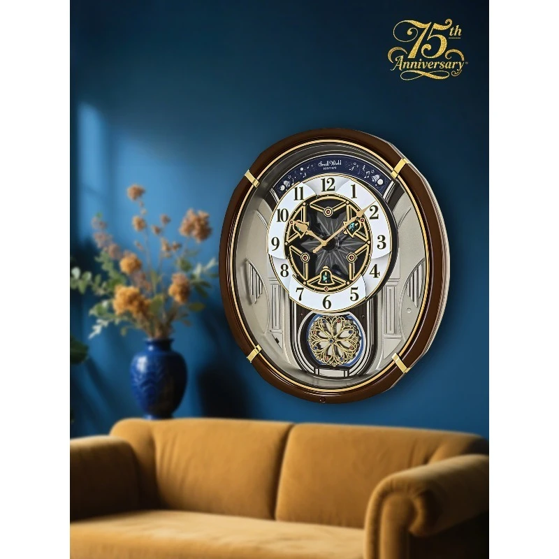 Time clock living room 2026 new light luxury high sense home new Chinese style antique style
