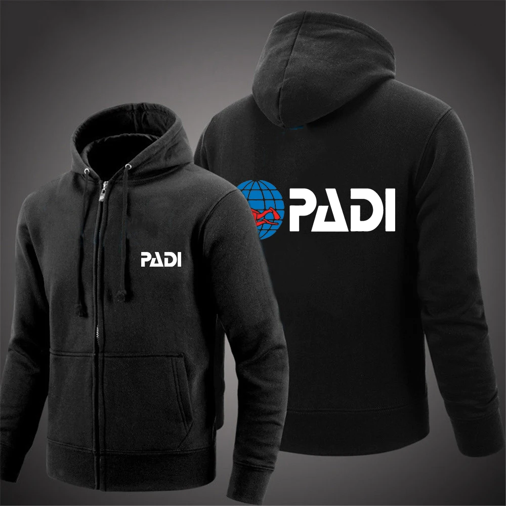 2024 New Mens Scuba Driver Padi Fashion Hoodies Spring And Autumn Solid Color Zipper Pullover Coat Comfortable Harajuku Tops