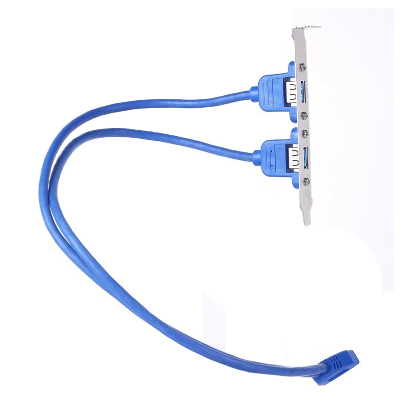 20 Pin To Dual USB3.0 Baffle Extension Cable High Speed USB 3.0 Back Panel Expansion Bracket 2 Port Motherboard Cable