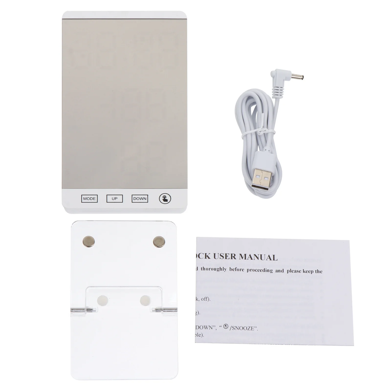 

1Pcs Temperature Humidity Electronic Alarm Clock Silent Operation Automatic Brightness Adjustable Digital Bedroom Clock