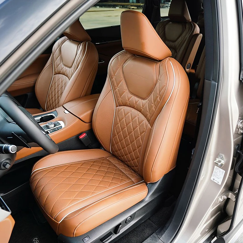 

Автомобильные аксессуары на заказ, чехлы на сиденья для Infiniti QX80 QX60 QX50 Q51 G37x G35X FX35 5--6-7-8 сидений, кожаный полный комплект