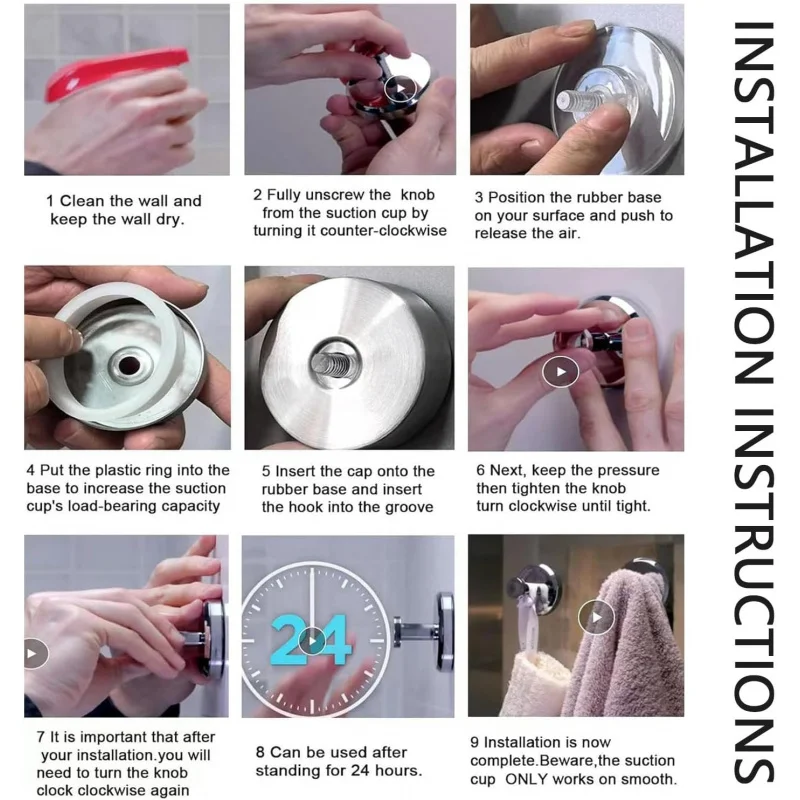 خطافات شفط للاستحمام، كوب فضي مطور بدون مثقاب، حمامات منشفة قابلة للإزالة مقاومة للماء