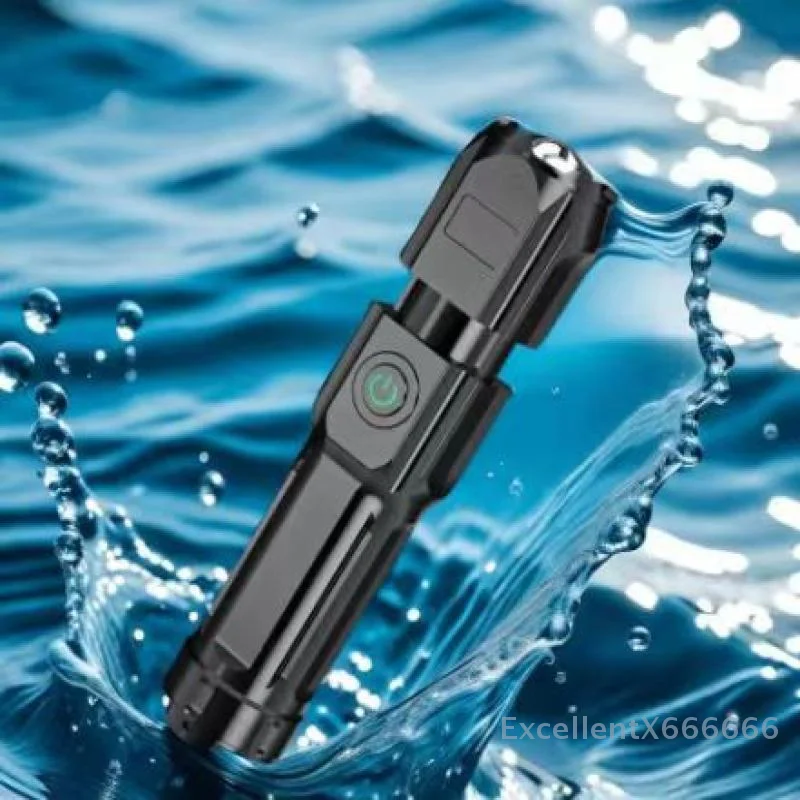 

ABS Spotlight Portable Light for Fishing Outdoor Waterproof High Power LED Flashlight USB Rechargeable Zoom Torch