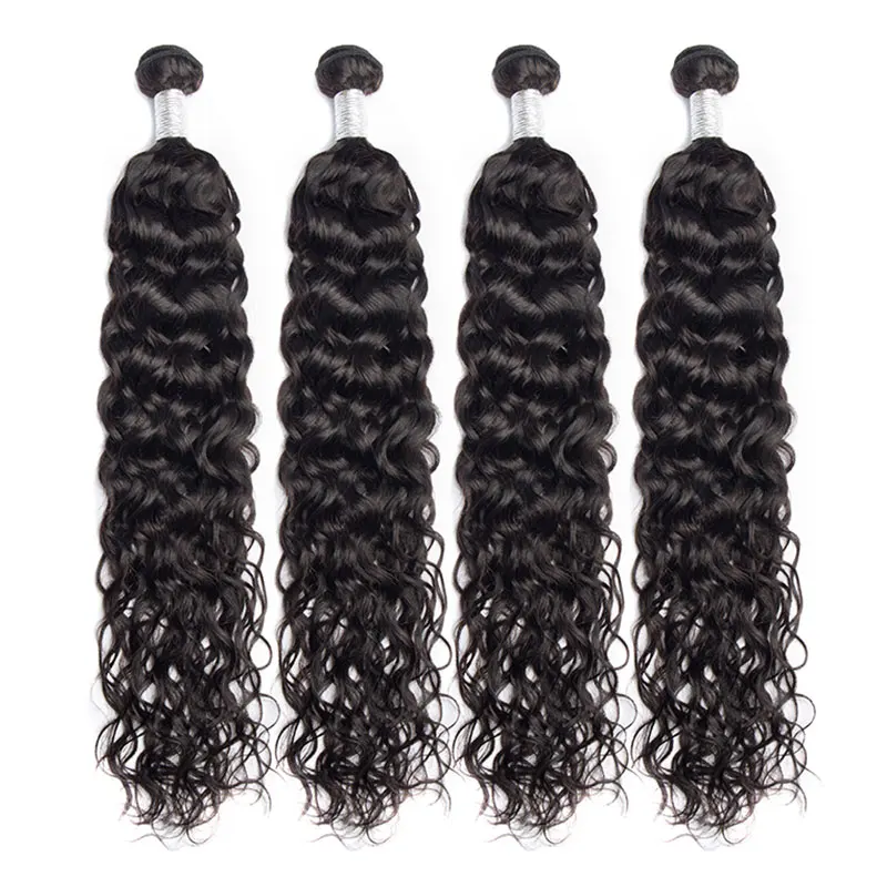 Water Wave Human Hair Bundles Peruvian Wet and Wavy Hair Bundles 30 Inch Long 1/3/4 Bundles Deal RemyCurly Human Hair Extensions