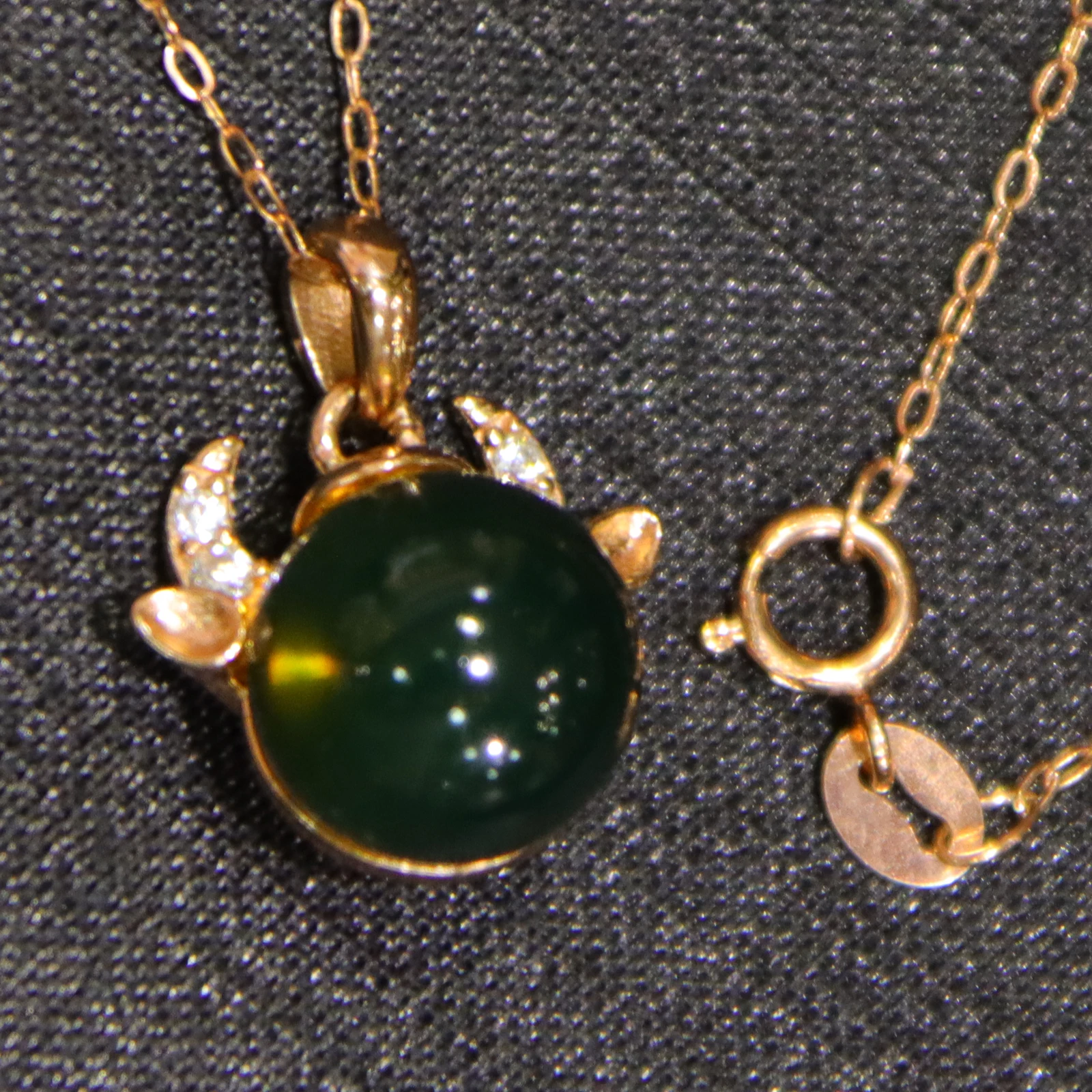 Sterling Silver Cute Bull Head Pendant with 15mm Natural Mexican Blue Amber for Necklace