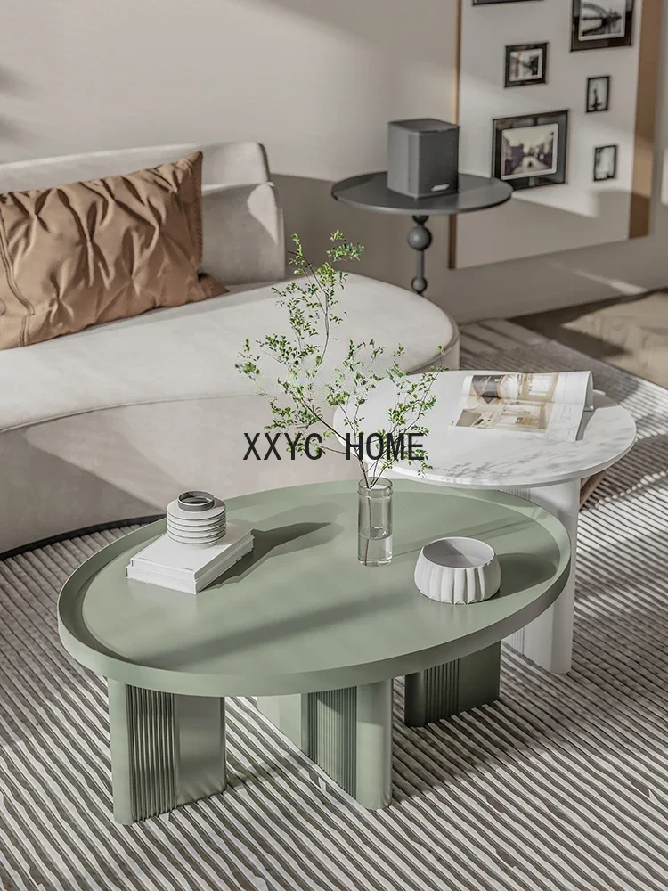 

Coffee Table Living Room Home Small Apartment Modern Simple round Color Matching Side Table Combination Tea Table